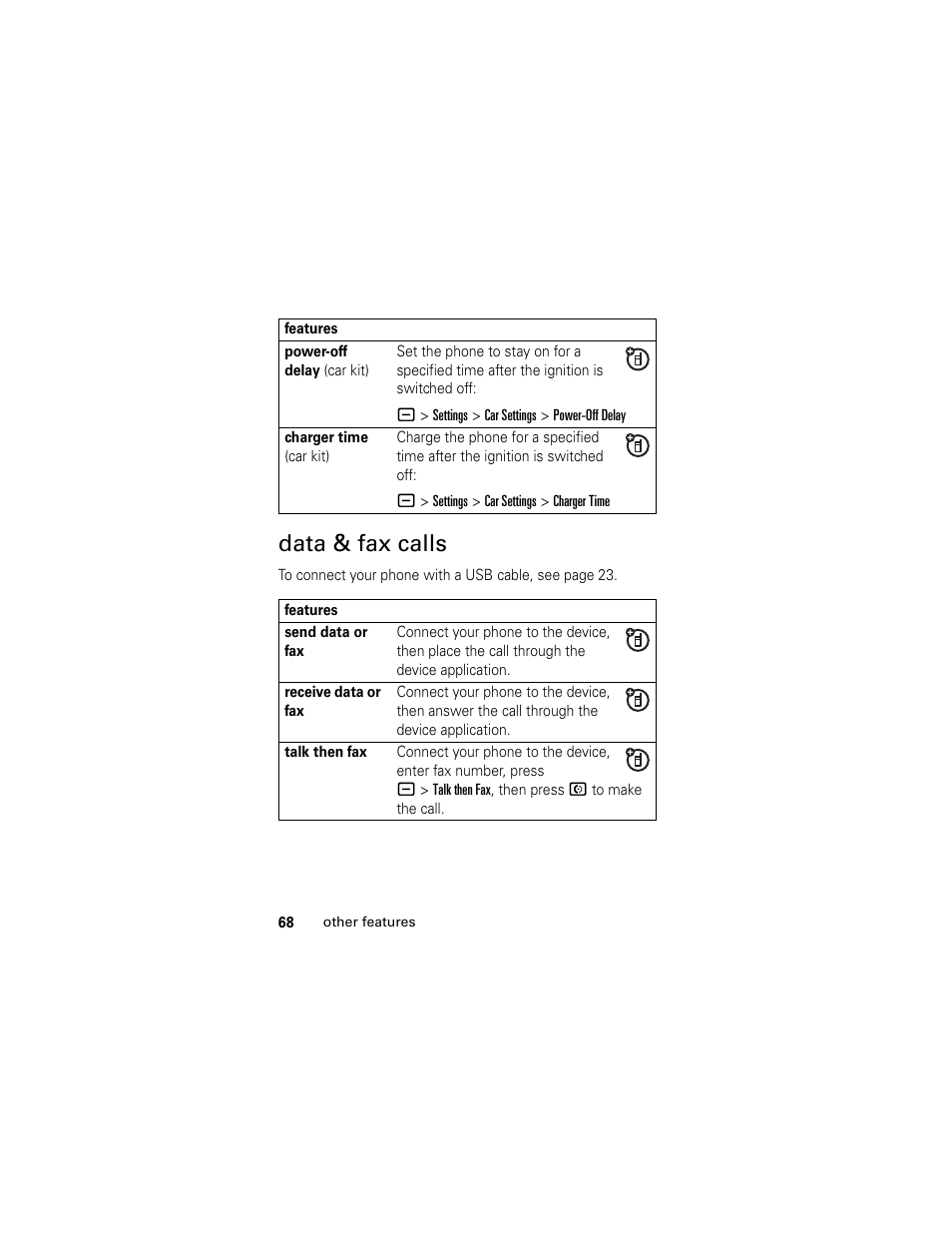 Data & fax calls | Motorola GSM L2 User Manual | Page 70 / 83