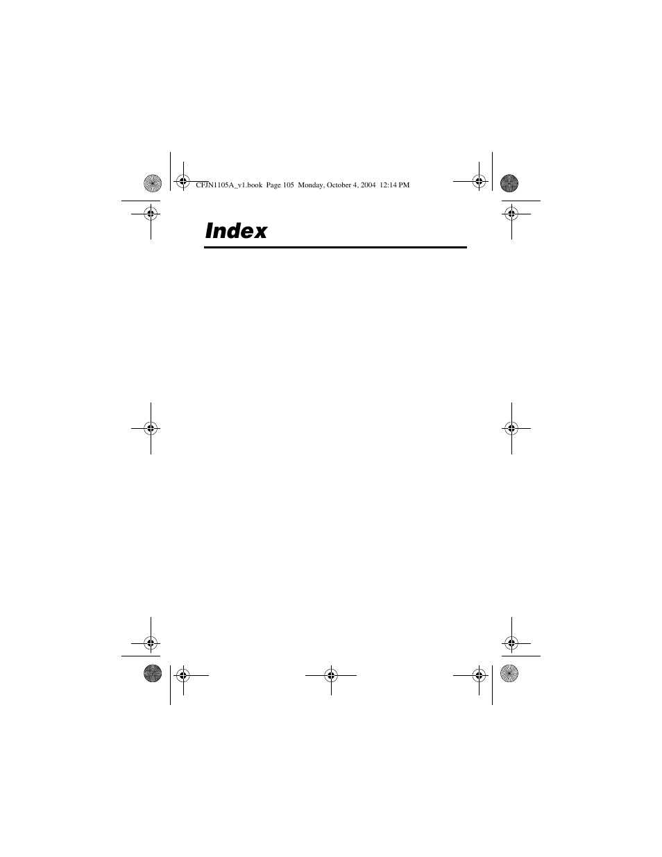 Index | Motorola C156 User Manual | Page 105 / 106