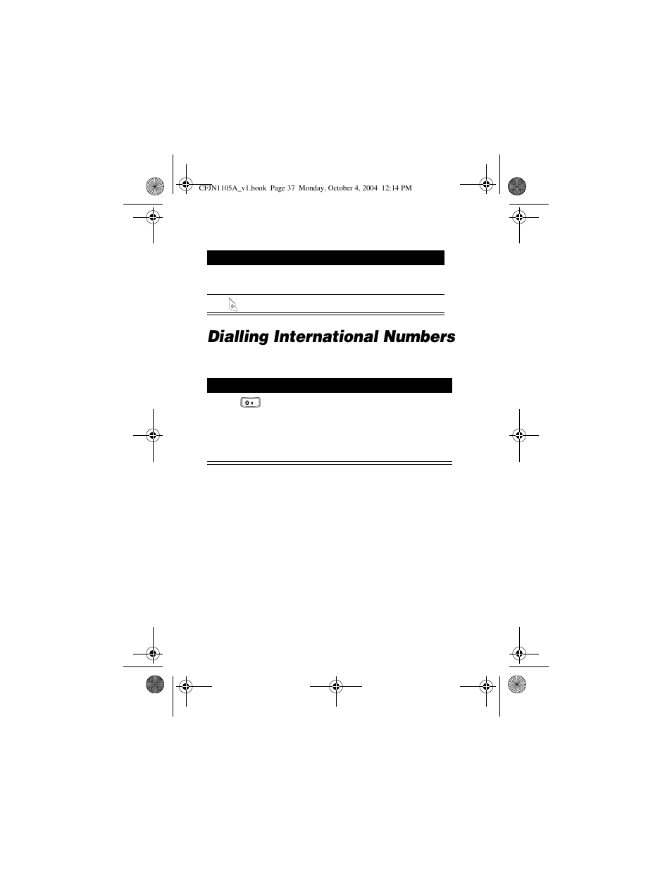 Dialling international numbers | Motorola C156 User Manual | Page 37 / 106