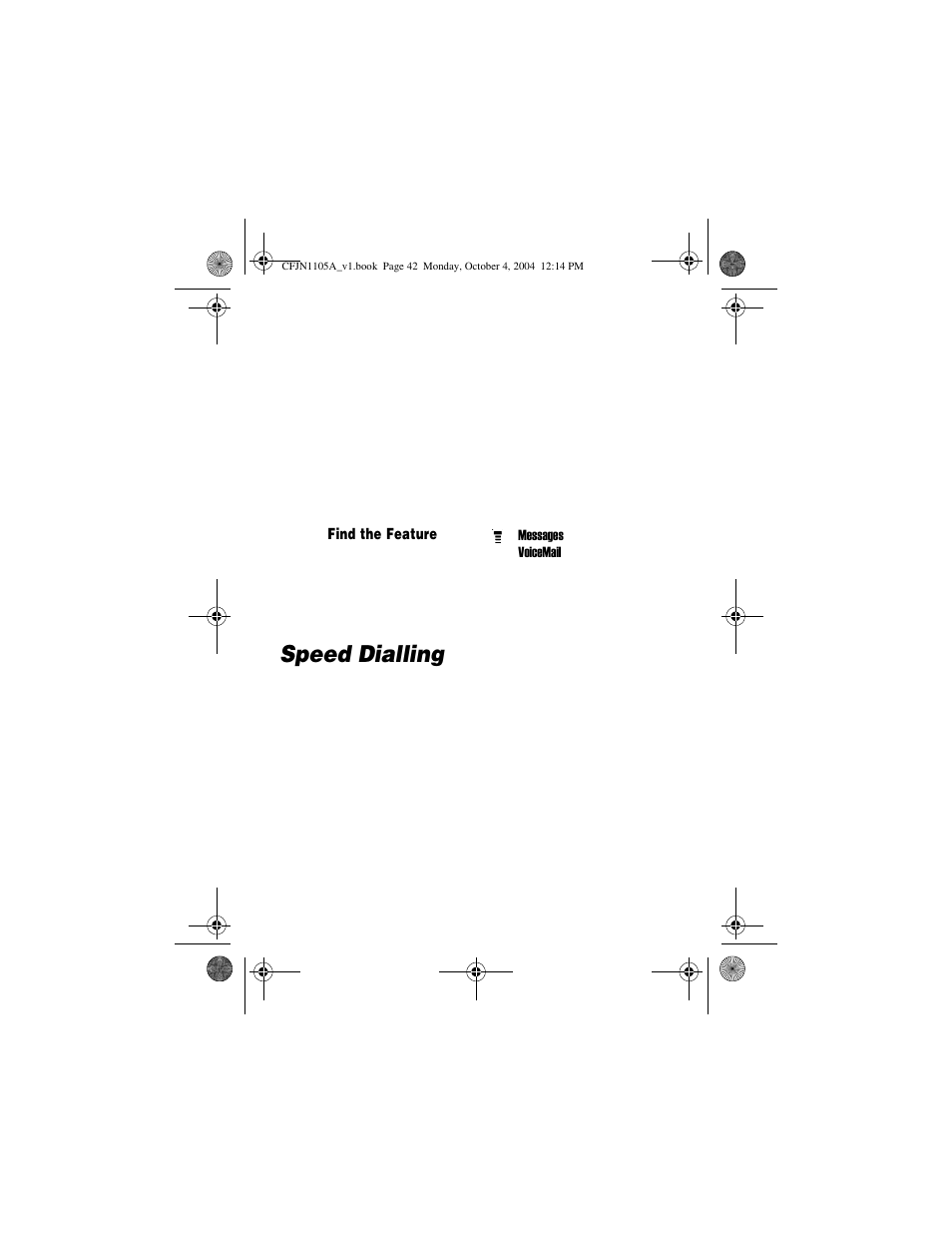 Speed dialling | Motorola C156 User Manual | Page 42 / 106