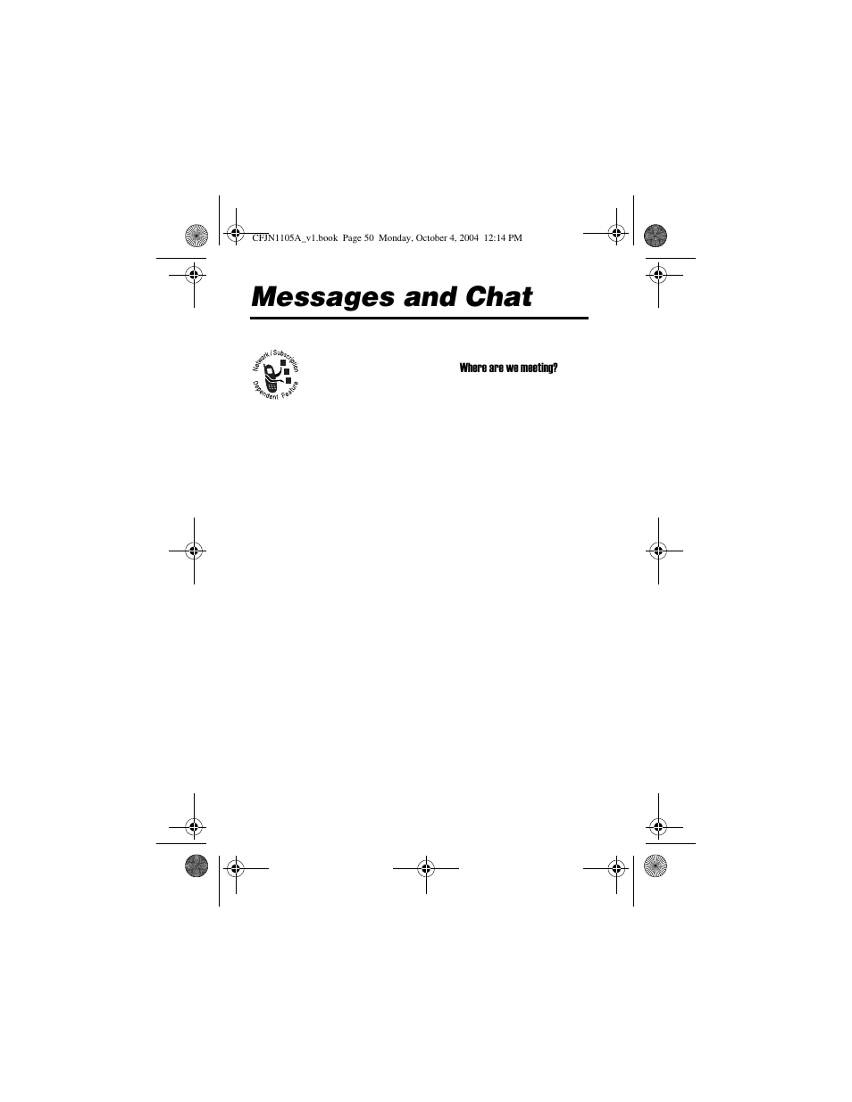 Messages and chat | Motorola C156 User Manual | Page 50 / 106