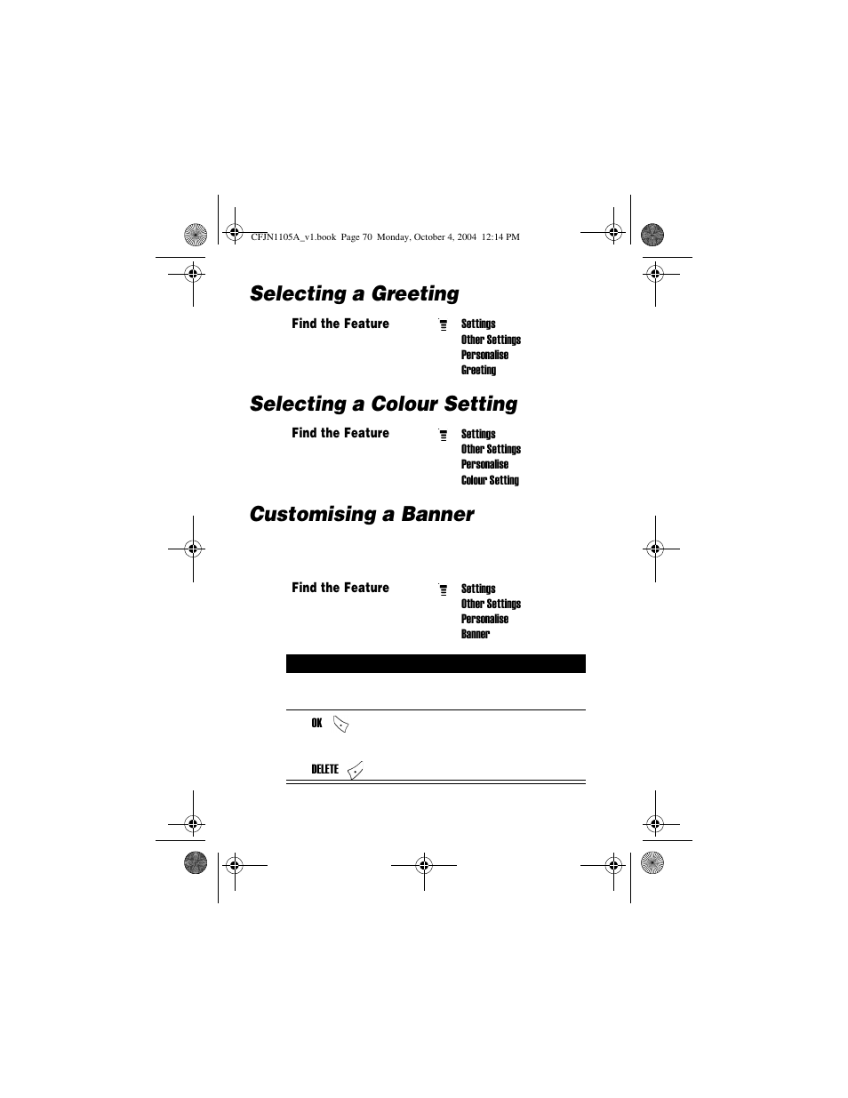 Motorola C156 User Manual | Page 70 / 106