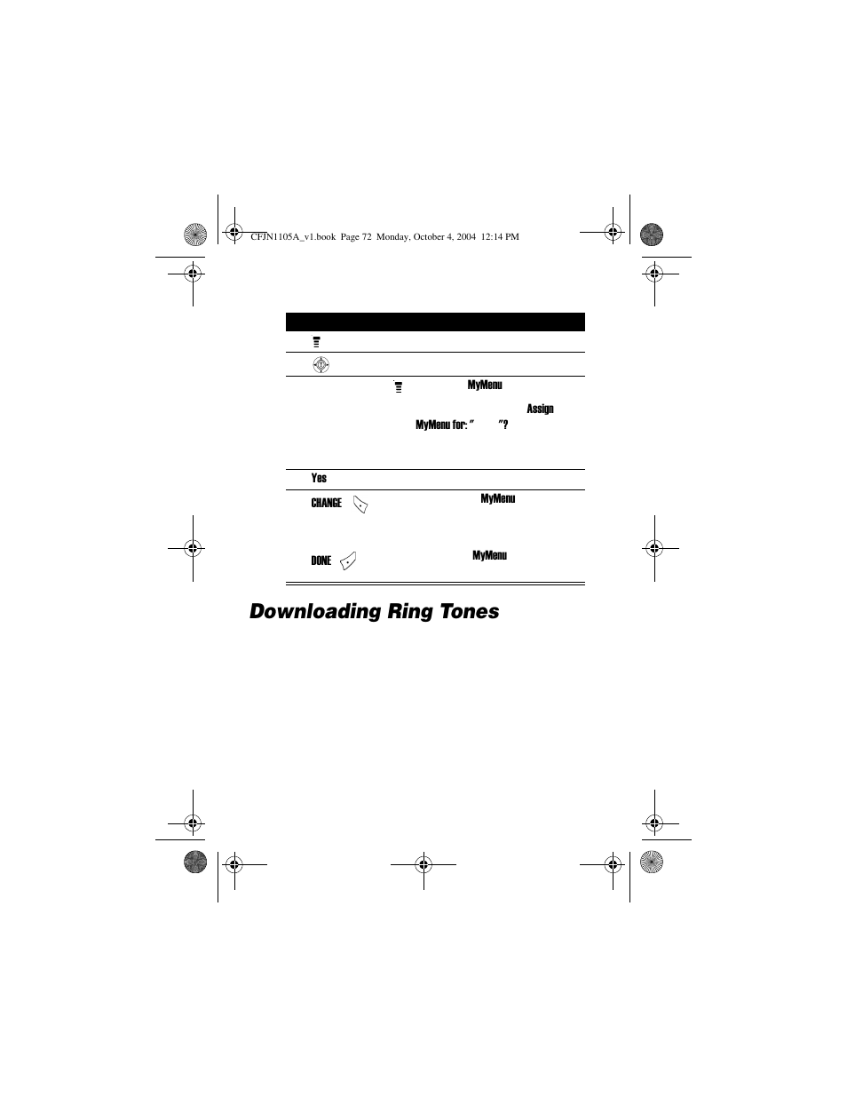 Downloading ring tones | Motorola C156 User Manual | Page 72 / 106