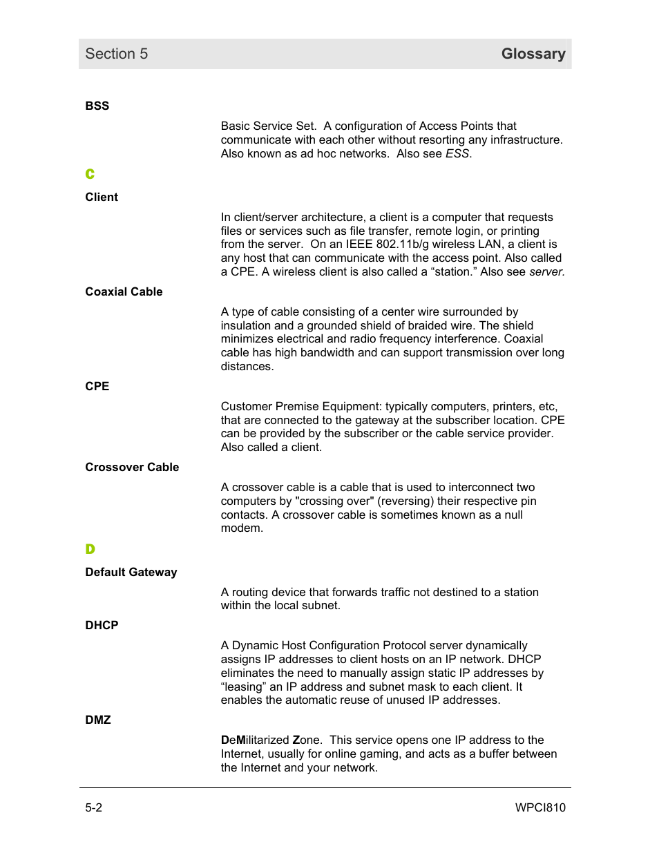Motorola WPCI810G User Manual | Page 45 / 56