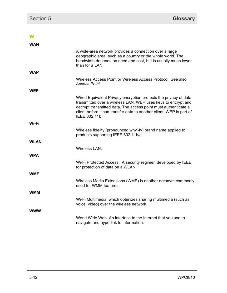 Motorola WPCI810G User Manual | Page 55 / 56