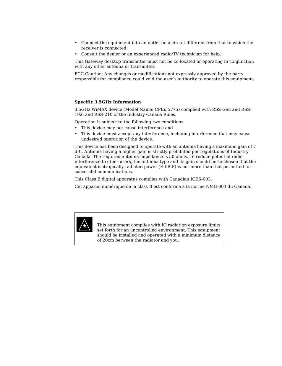 Industry canada statement -2, Industry canada statement | Motorola CPEI 775 User Manual | Page 53 / 58