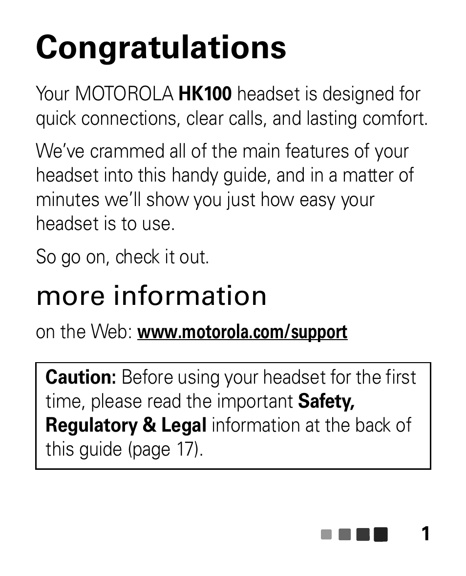 More information | Motorola HK100 Headset HK100 User Manual | Page 3 / 128