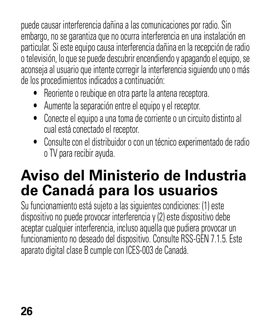 Aviso de industry canada | Motorola HK100 Headset HK100 User Manual | Page 68 / 128