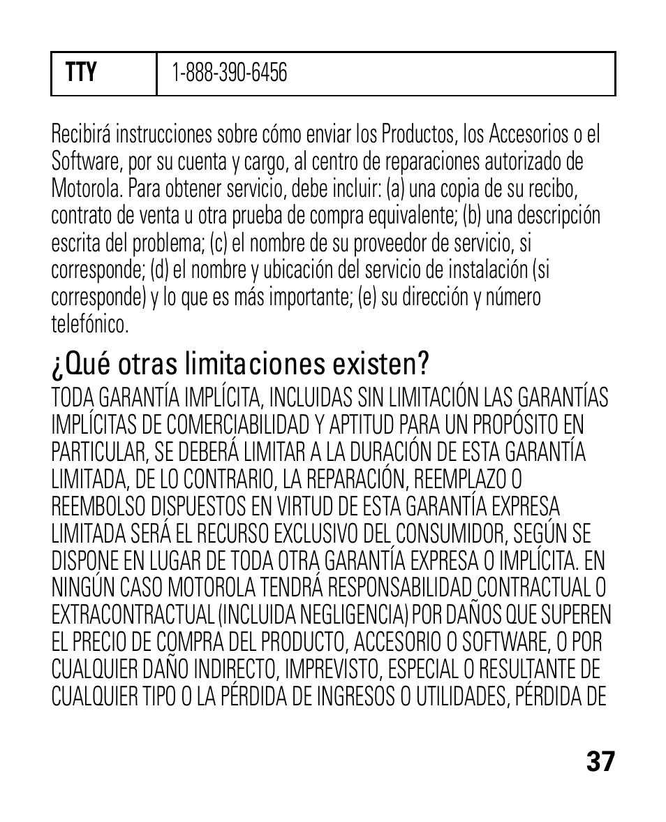Qué otras limitaciones existen | Motorola HK100 Headset HK100 User Manual | Page 79 / 128