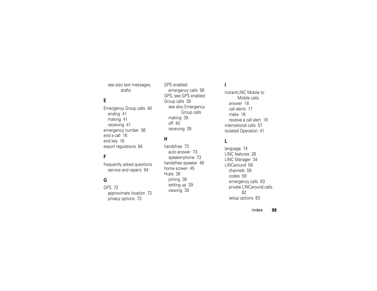 Motorola i365IS Phone User Manual | Page 105 / 108