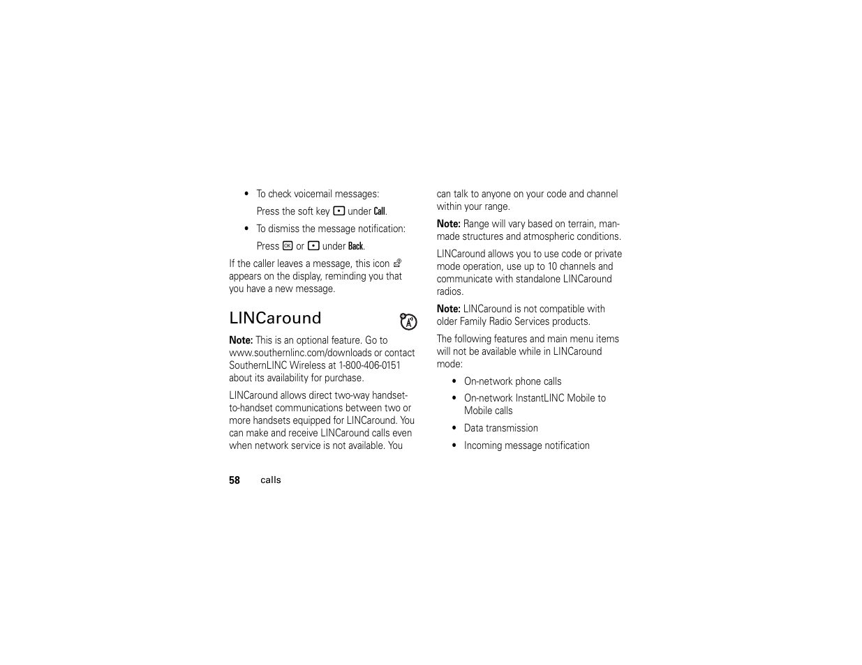 Lincaround | Motorola i365IS Phone User Manual | Page 64 / 108