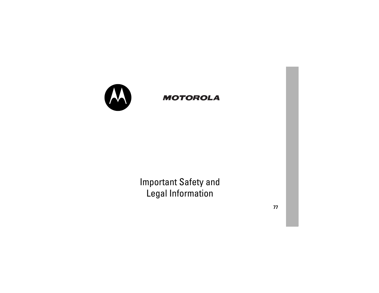 Important safety and legal information | Motorola i365IS Phone User Manual | Page 83 / 108