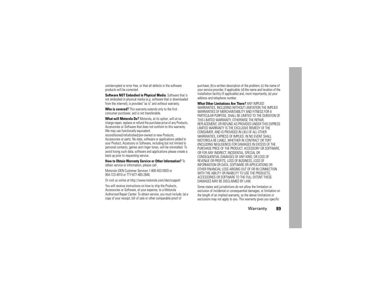 Motorola i365IS Phone User Manual | Page 95 / 108