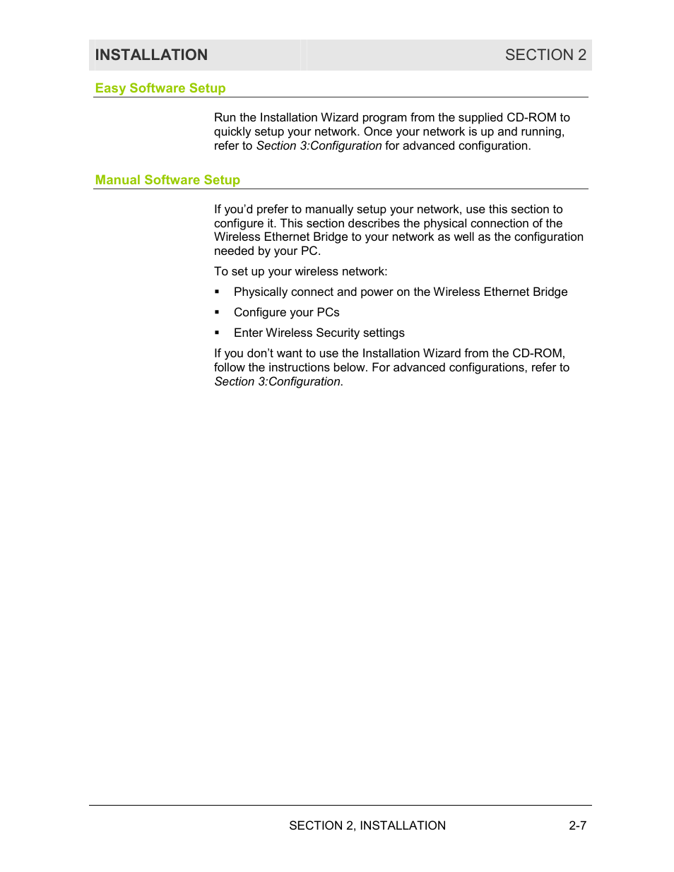 Easy software setup, Manual software setup | Motorola WE800G User Manual | Page 24 / 71