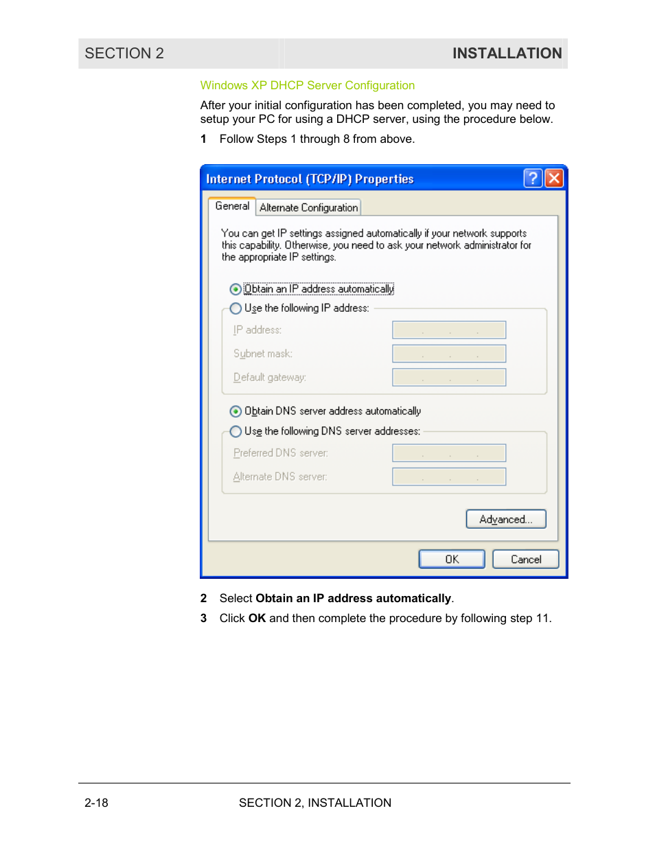 Windows xp dhcp server configuration | Motorola WE800G User Manual | Page 35 / 71