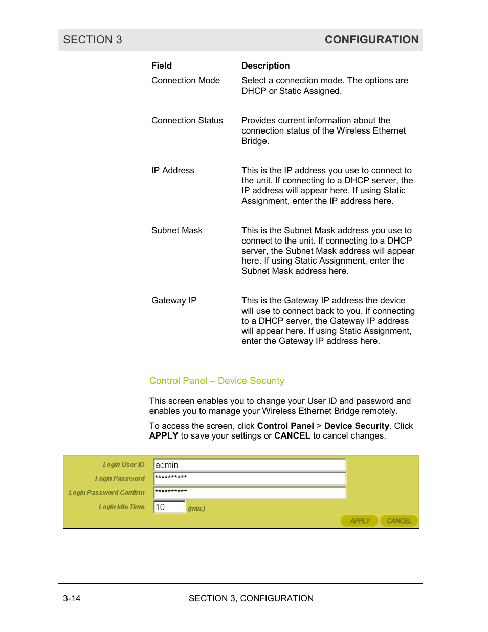 Control panel – device security | Motorola WE800G User Manual | Page 51 / 71
