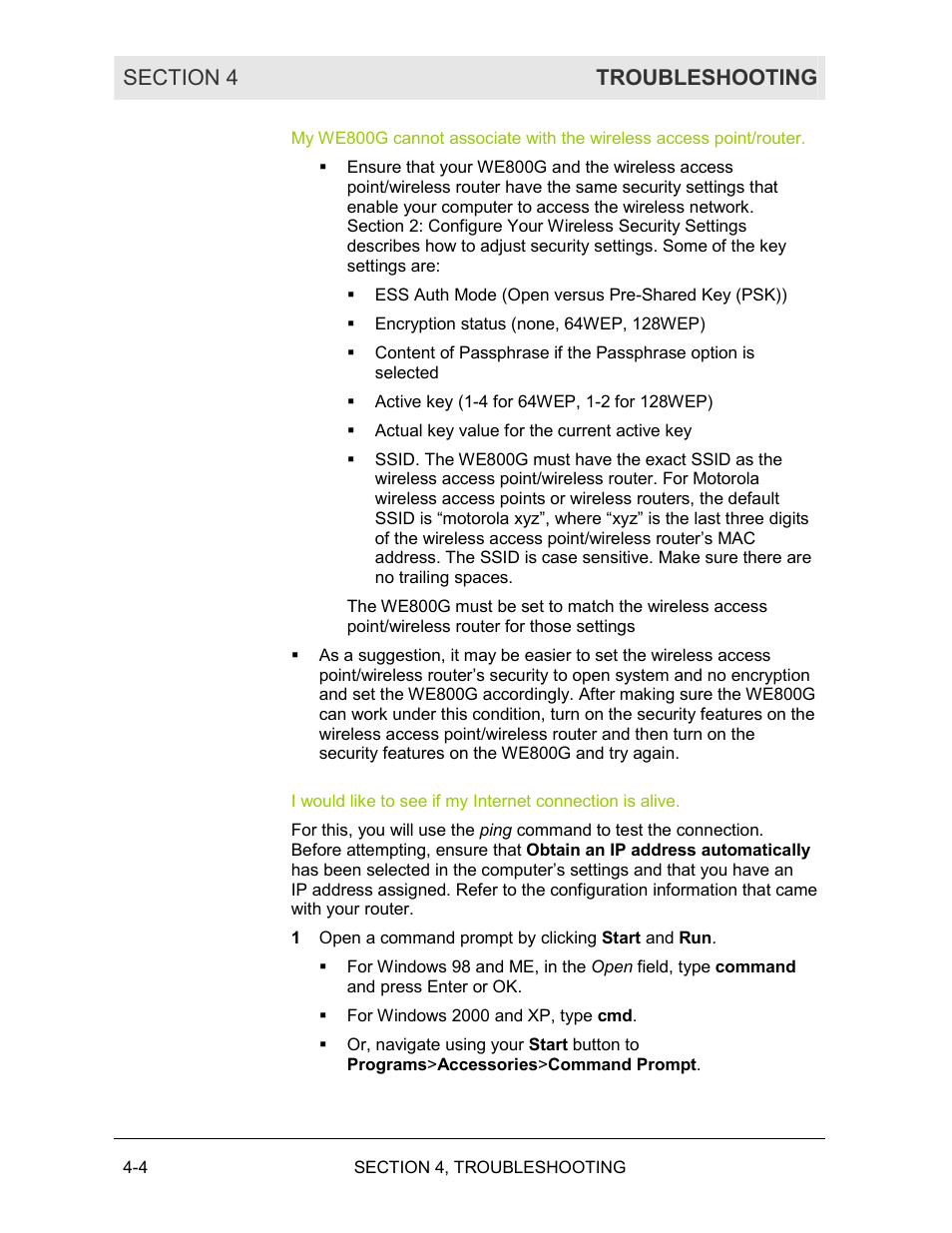 Motorola WE800G User Manual | Page 57 / 71