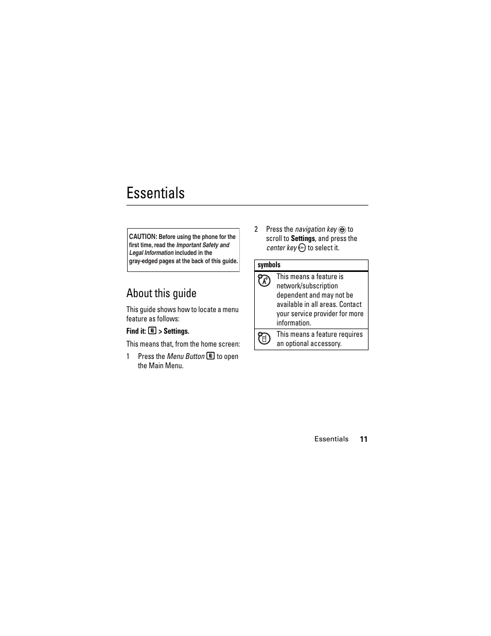 Essentials, About this guide | Motorola i335 User Manual | Page 15 / 99