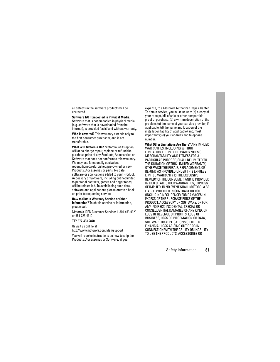 Motorola i335 User Manual | Page 85 / 99