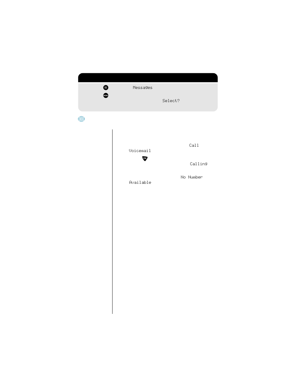 Checking your voicemail, Checking y, 2: getting to message features | Motorola 9500 User Manual | Page 128 / 226