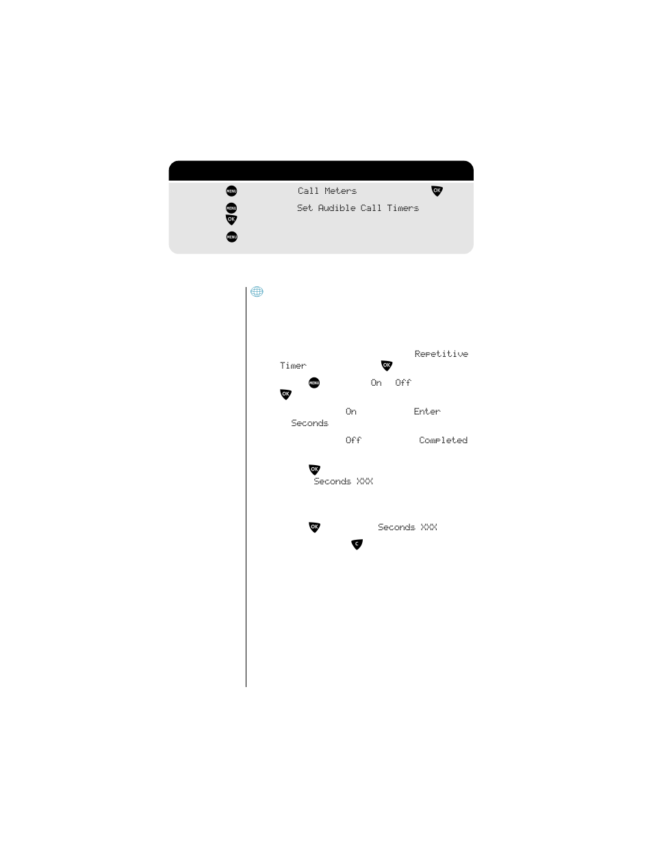 Set the repetitive timer, 2-3: getting to audible call timers | Motorola 9500 User Manual | Page 188 / 226