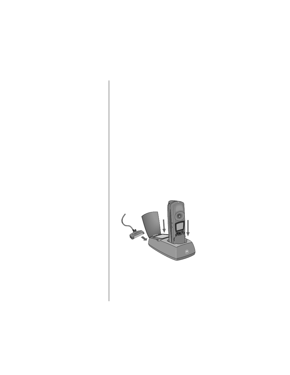 Charging the battery, With the desktop charger | Motorola 9500 User Manual | Page 38 / 226