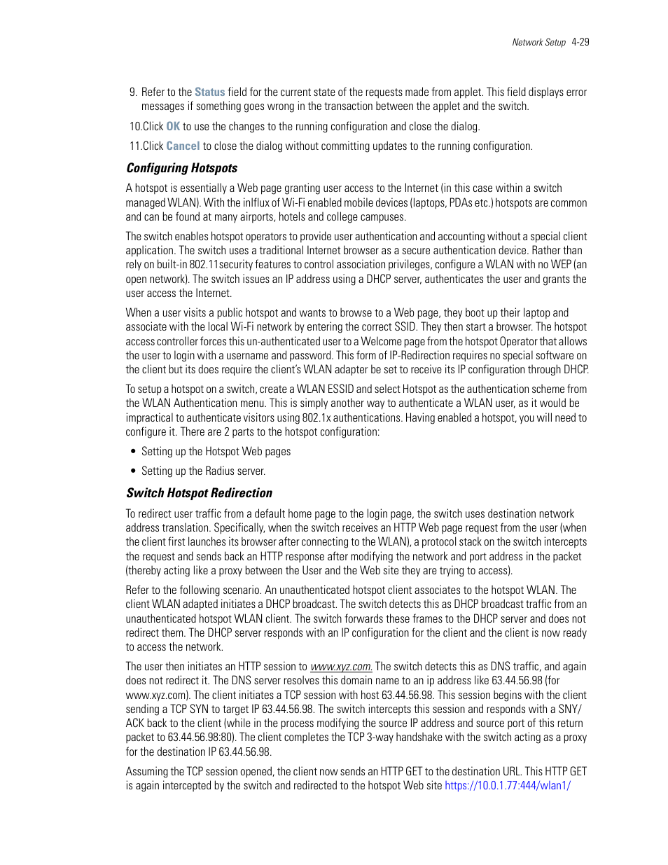 Configuring hotspots | Motorola Series Switch WS5100 User Manual | Page 103 / 364