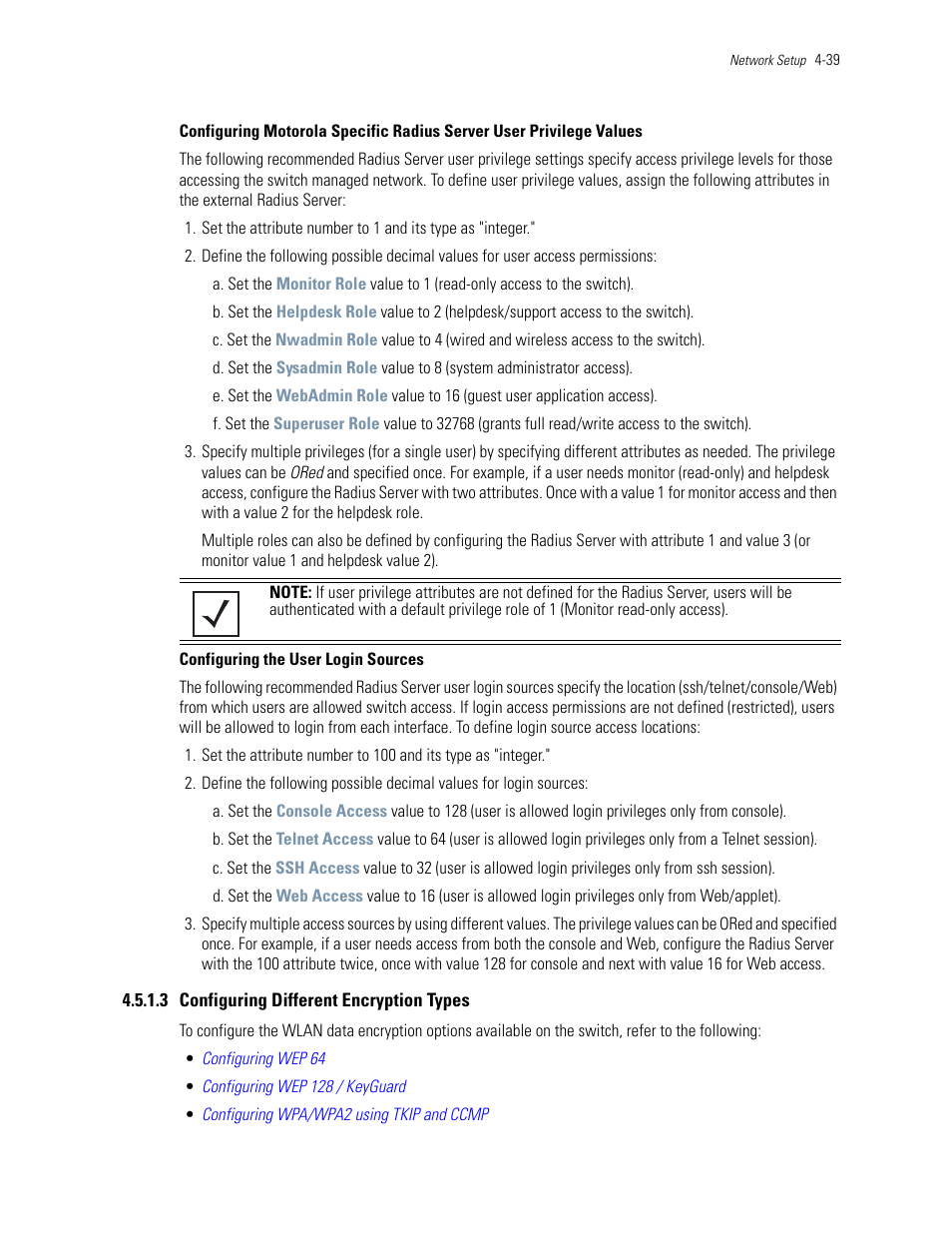 3 configuring different encryption types | Motorola Series Switch WS5100 User Manual | Page 113 / 364