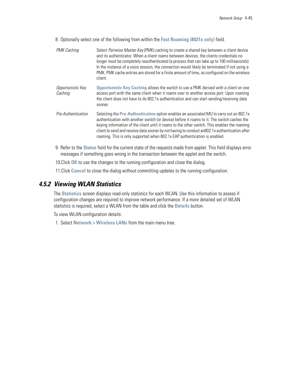 2 viewing wlan statistics, 2 viewing wlan statistics -45, Viewing wlan statistics | Motorola Series Switch WS5100 User Manual | Page 119 / 364