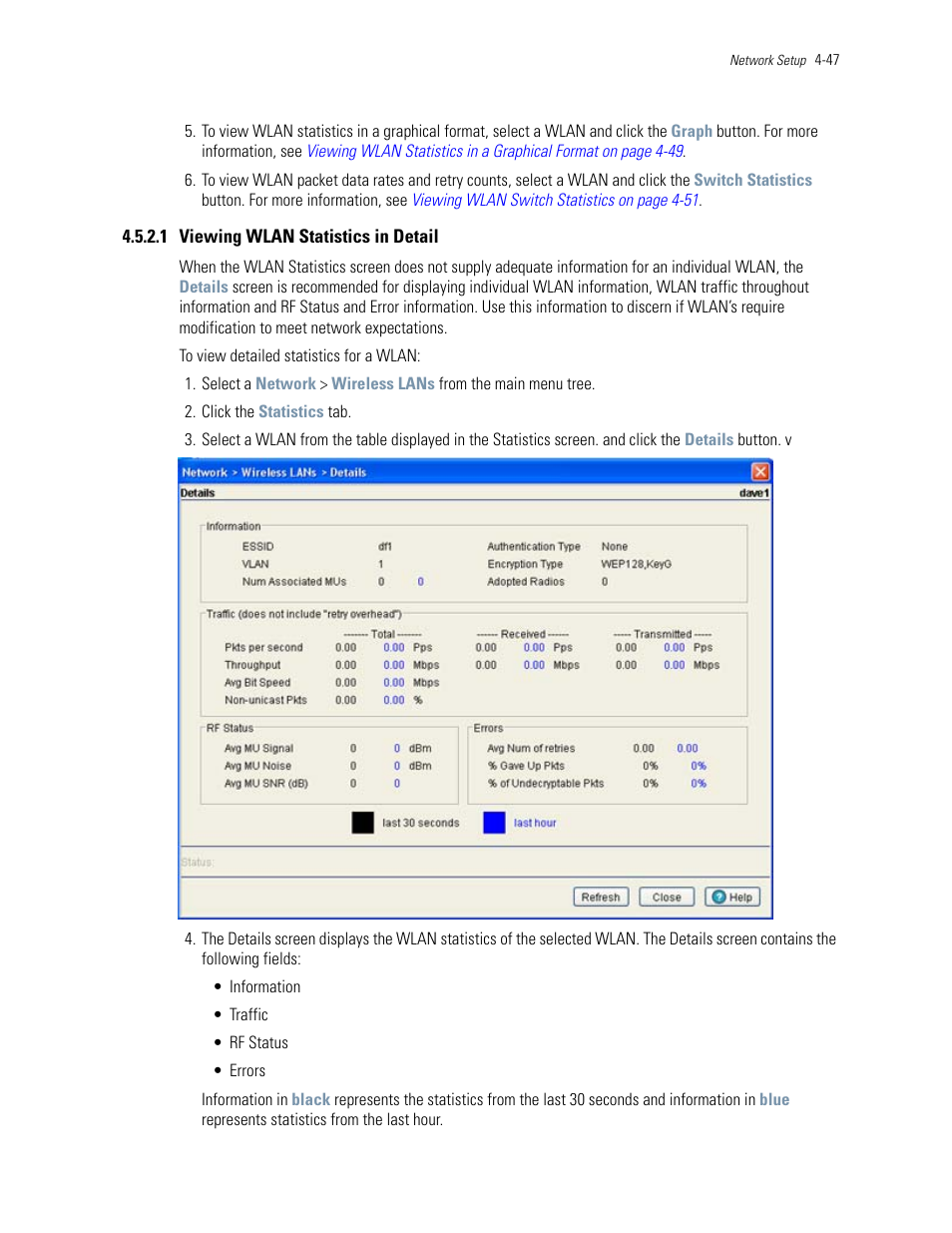 1 viewing wlan statistics in detail | Motorola Series Switch WS5100 User Manual | Page 121 / 364