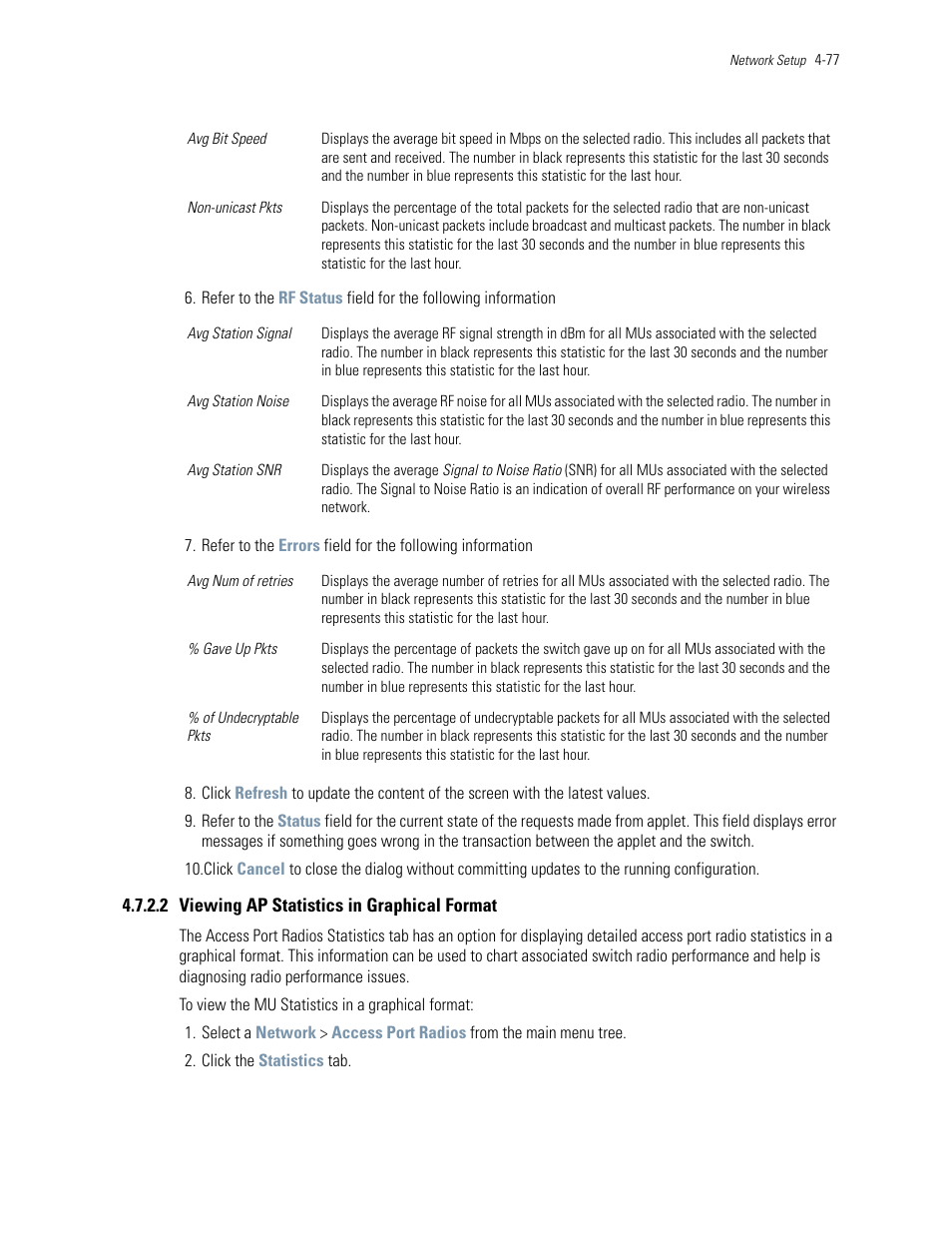 2 viewing ap statistics in graphical format | Motorola Series Switch WS5100 User Manual | Page 151 / 364