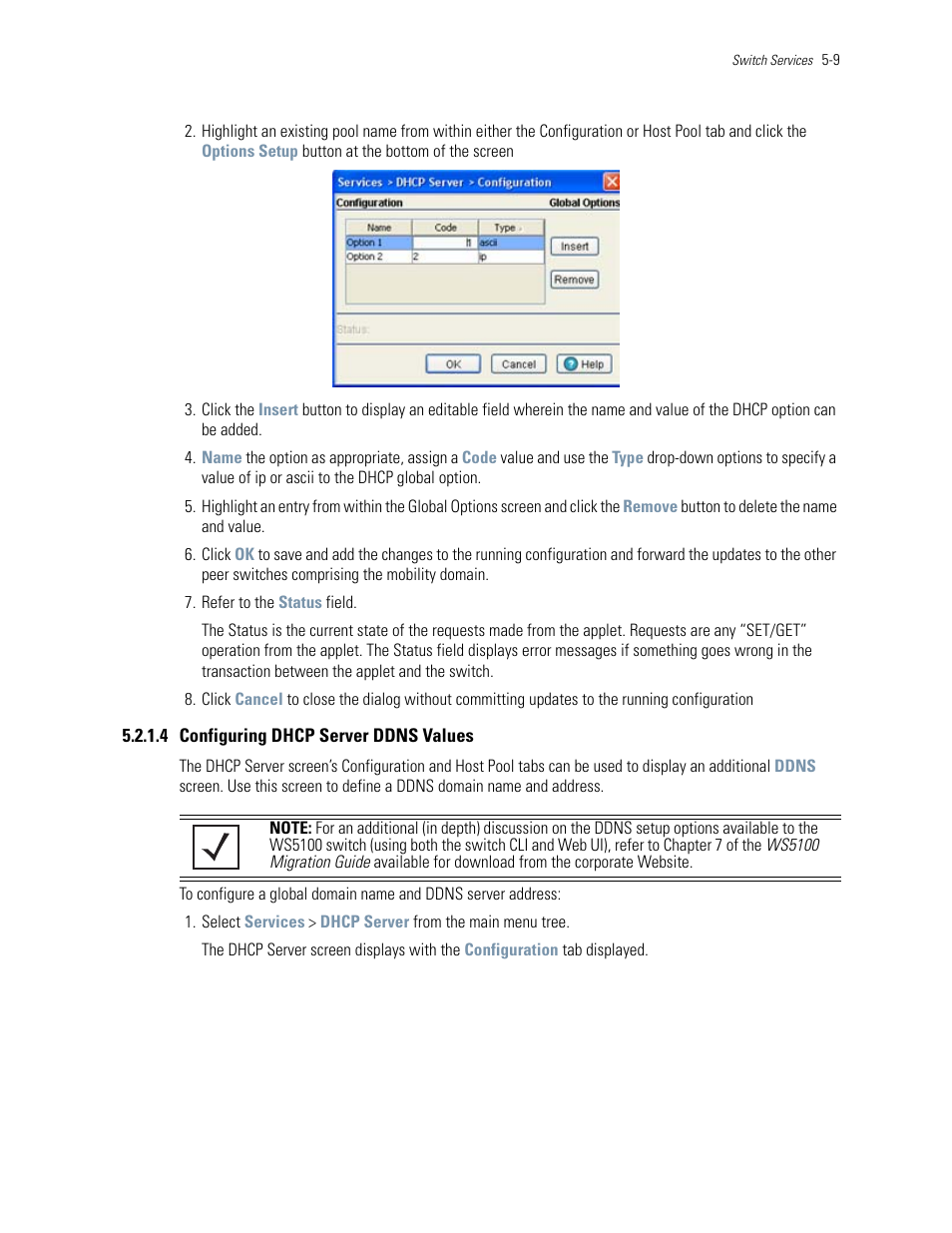 4 configuring dhcp server ddns values | Motorola Series Switch WS5100 User Manual | Page 179 / 364