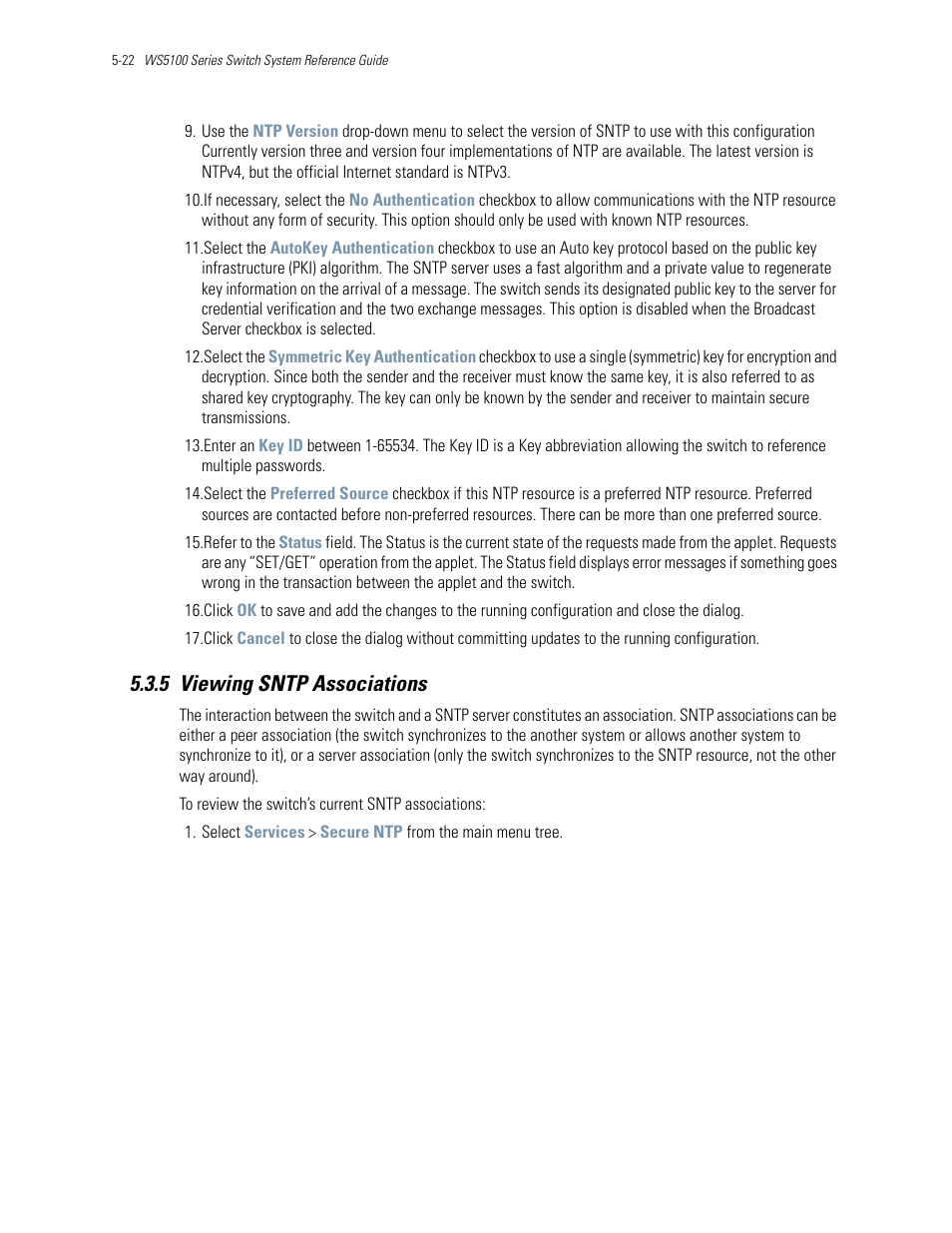 5 viewing sntp associations, 5 viewing sntp associations -22, Viewing sntp associations | Motorola Series Switch WS5100 User Manual | Page 192 / 364