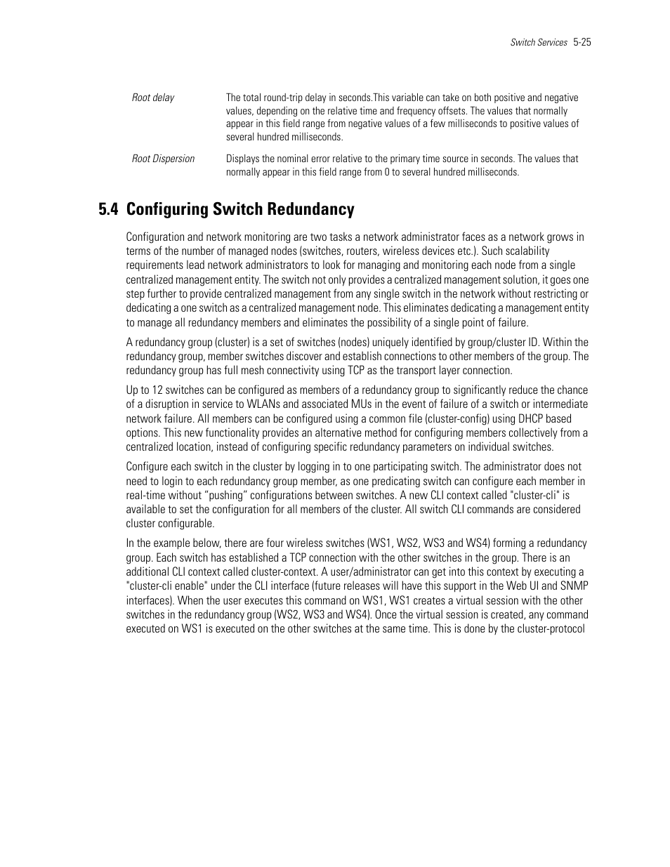 4 configuring switch redundancy, 4 configuring switch redundancy -25, Configuring switch redundancy | Motorola Series Switch WS5100 User Manual | Page 195 / 364