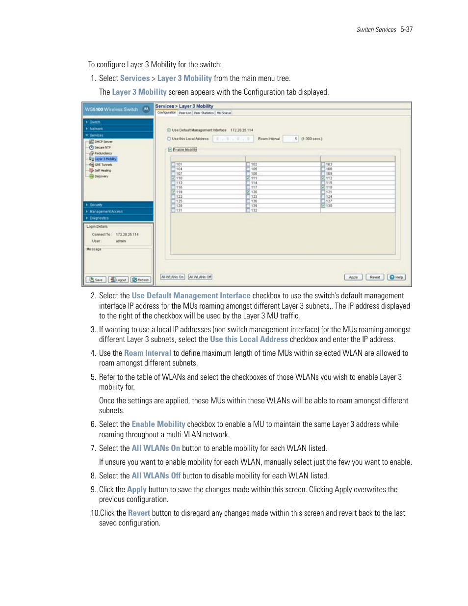 Motorola Series Switch WS5100 User Manual | Page 207 / 364