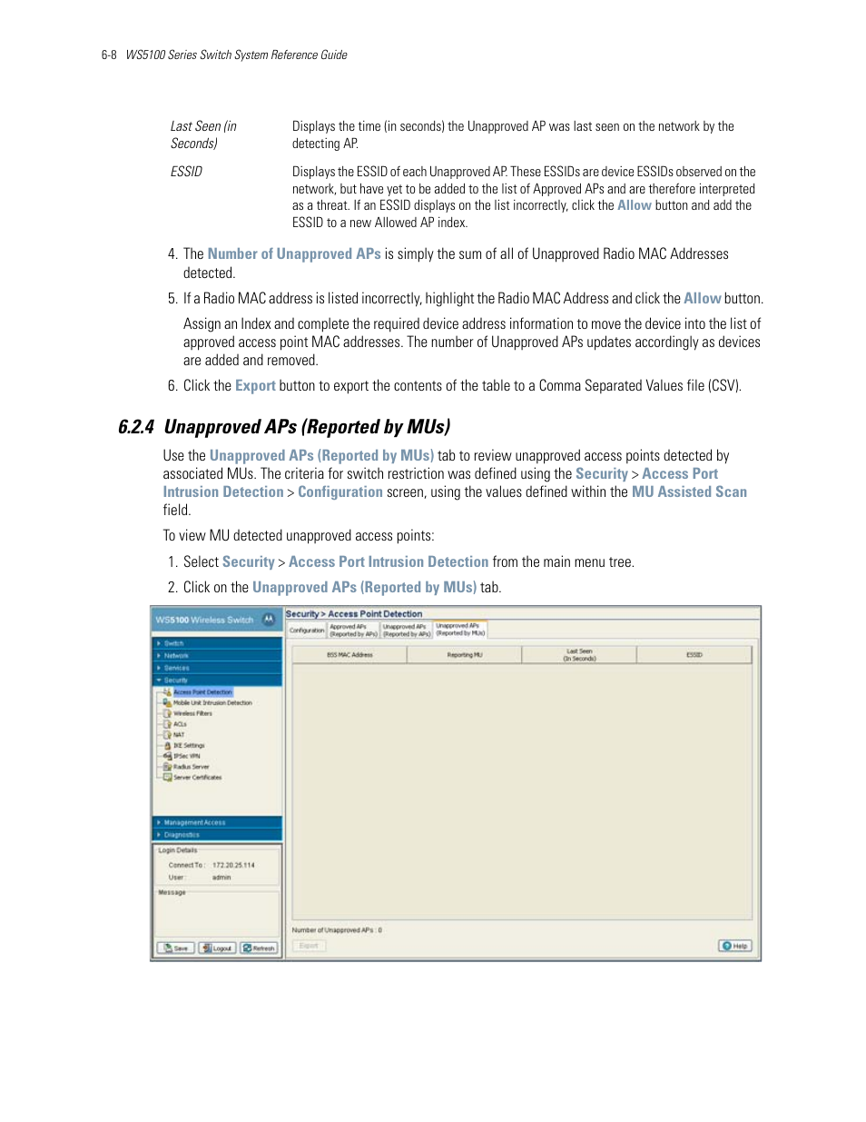 4 unapproved aps (reported by mus), 4 unapproved aps (reported by mus) -8, Unapproved aps (reported by mus) | Motorola Series Switch WS5100 User Manual | Page 232 / 364