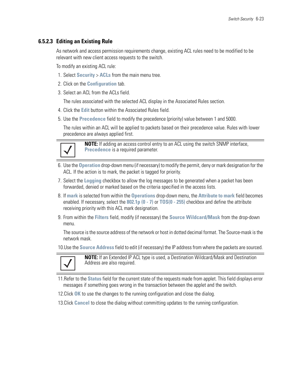 3 editing an existing rule | Motorola Series Switch WS5100 User Manual | Page 247 / 364