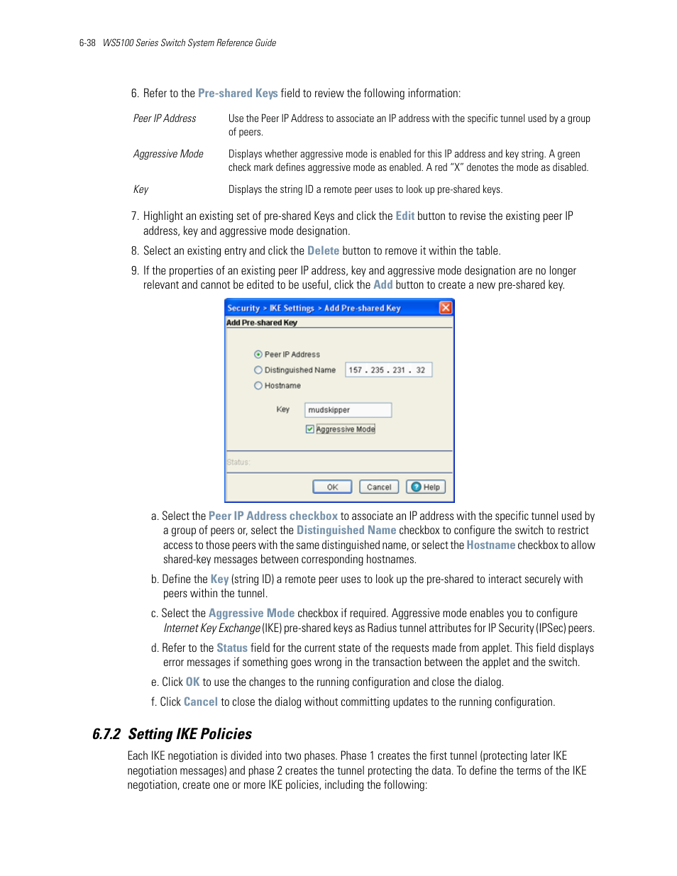 2 setting ike policies, 2 setting ike policies -38, Setting ike policies | Motorola Series Switch WS5100 User Manual | Page 262 / 364