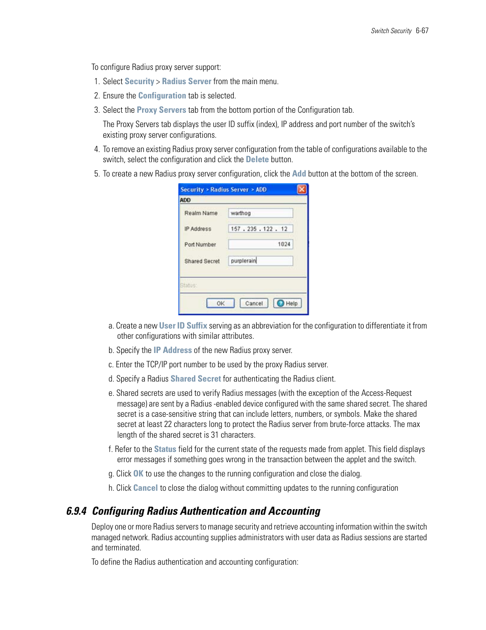 4 configuring radius authentication and accounting, Configuring radius authentication and accounting | Motorola Series Switch WS5100 User Manual | Page 291 / 364