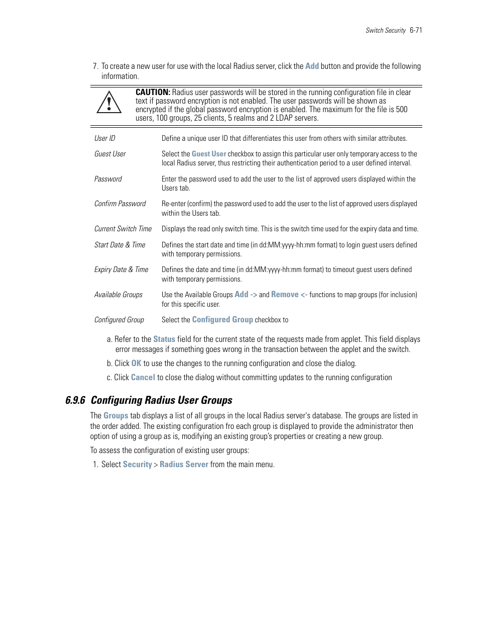 6 configuring radius user groups, 6 configuring radius user groups -71, Configuring radius user groups | Motorola Series Switch WS5100 User Manual | Page 295 / 364