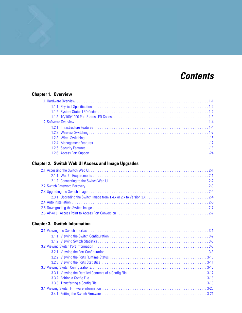 Motorola Series Switch WS5100 User Manual | Page 3 / 364