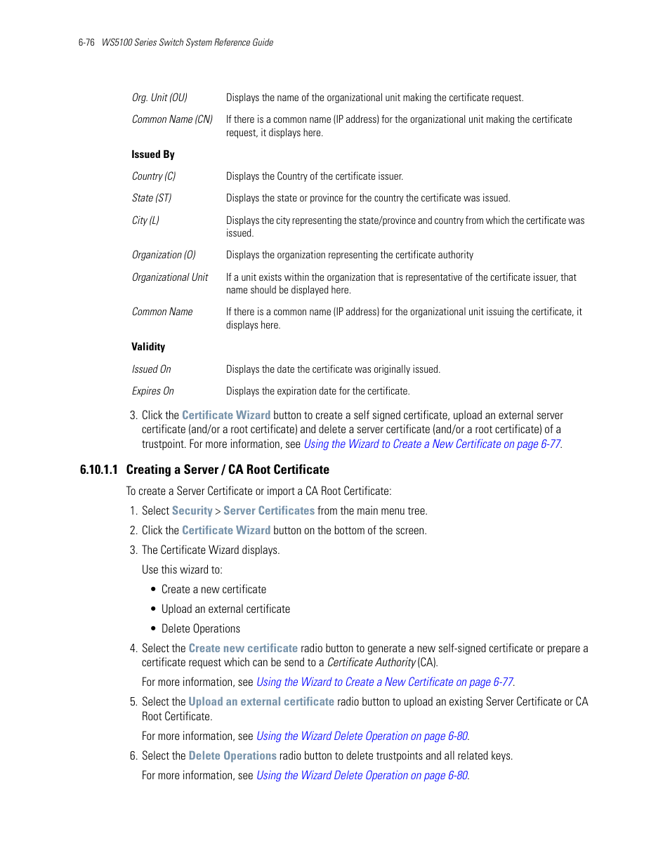 1 creating a server / ca root certificate | Motorola Series Switch WS5100 User Manual | Page 300 / 364