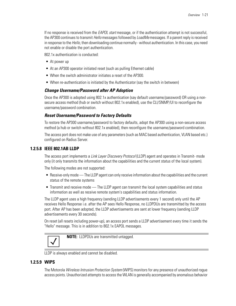 8 ieee 802.1ab lldp, 9 wips, Ieee 802.1ab lldp | Wips | Motorola Series Switch WS5100 User Manual | Page 31 / 364