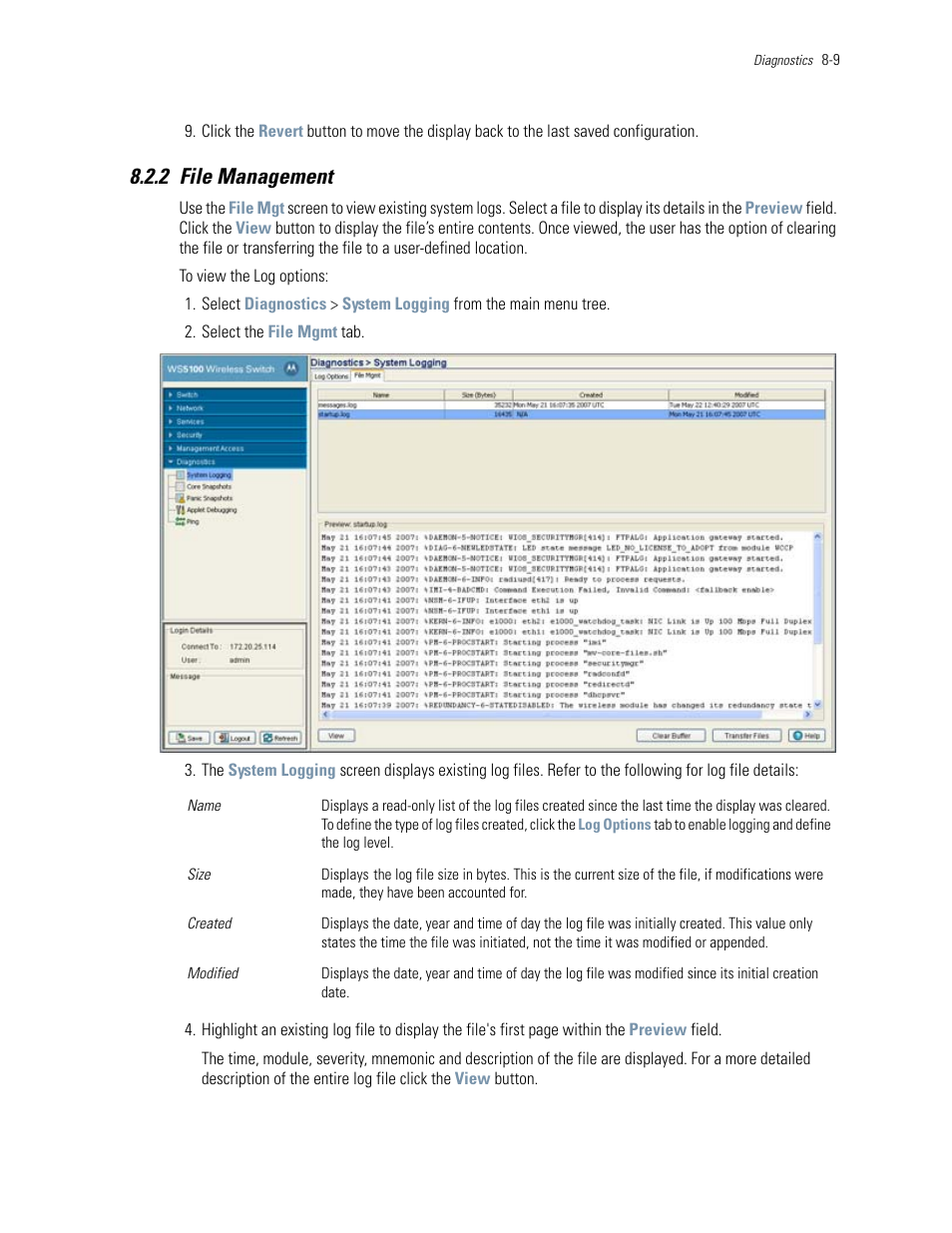 2 file management, 2 file management -9 | Motorola Series Switch WS5100 User Manual | Page 345 / 364