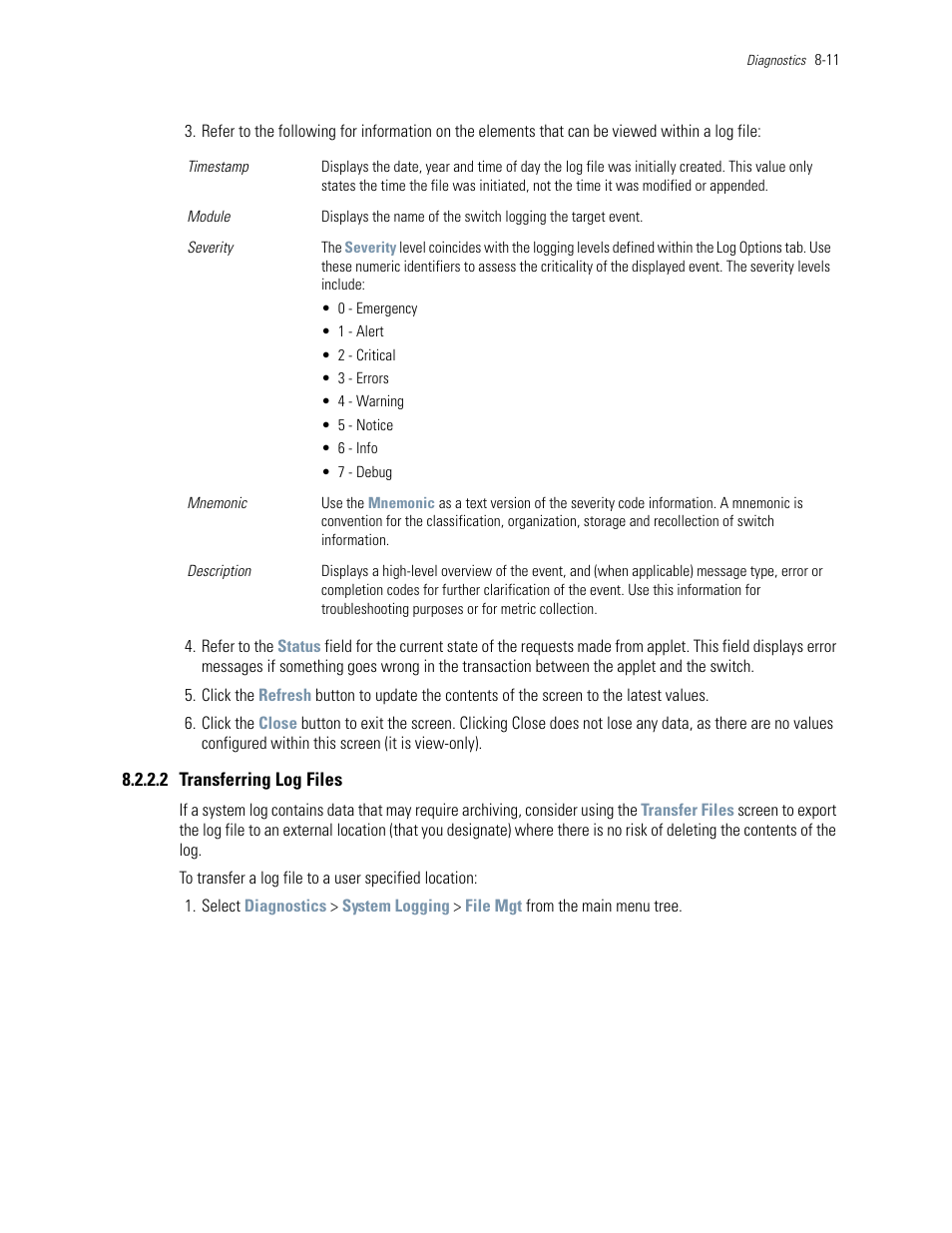 2 transferring log files | Motorola Series Switch WS5100 User Manual | Page 347 / 364