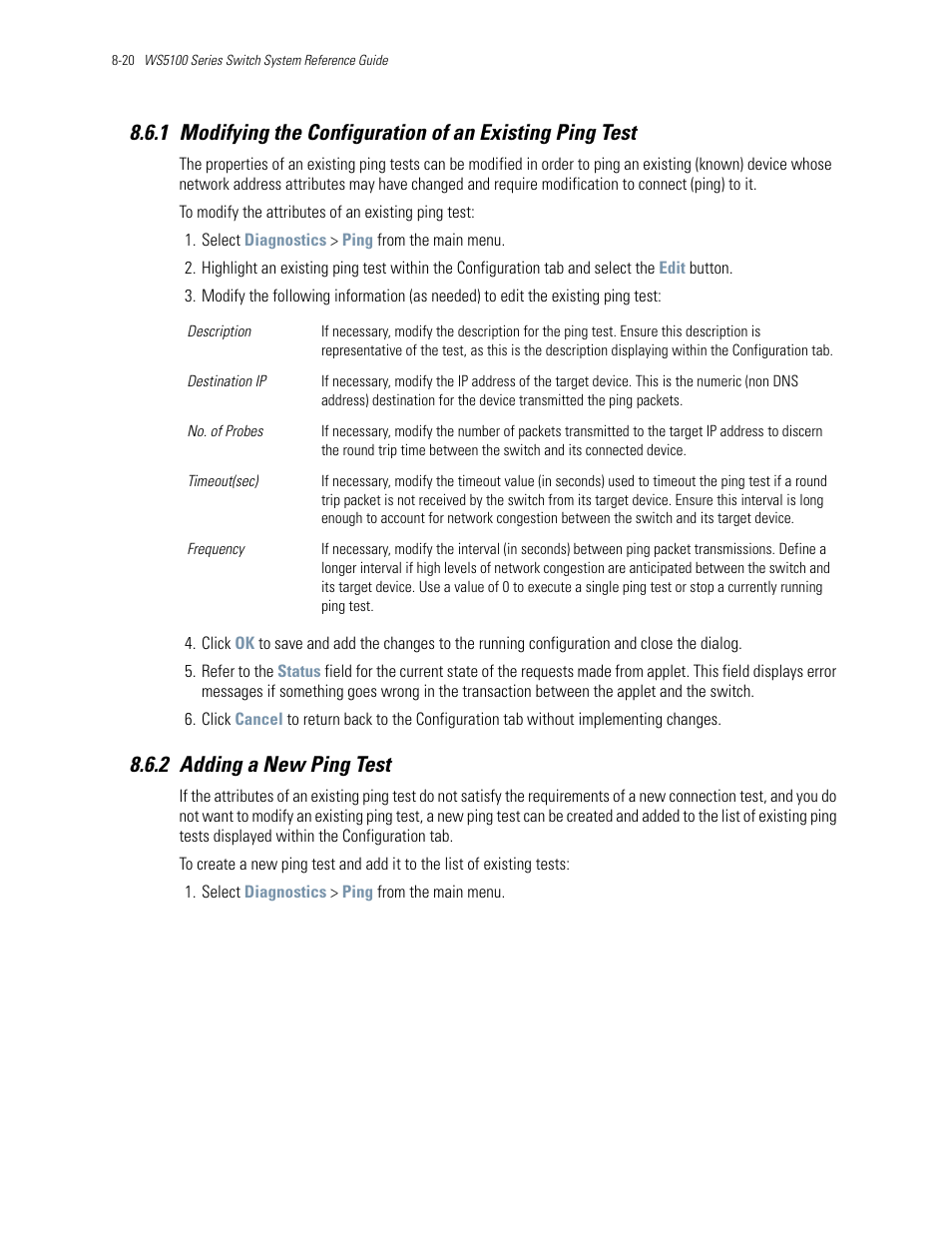 2 adding a new ping test | Motorola Series Switch WS5100 User Manual | Page 356 / 364