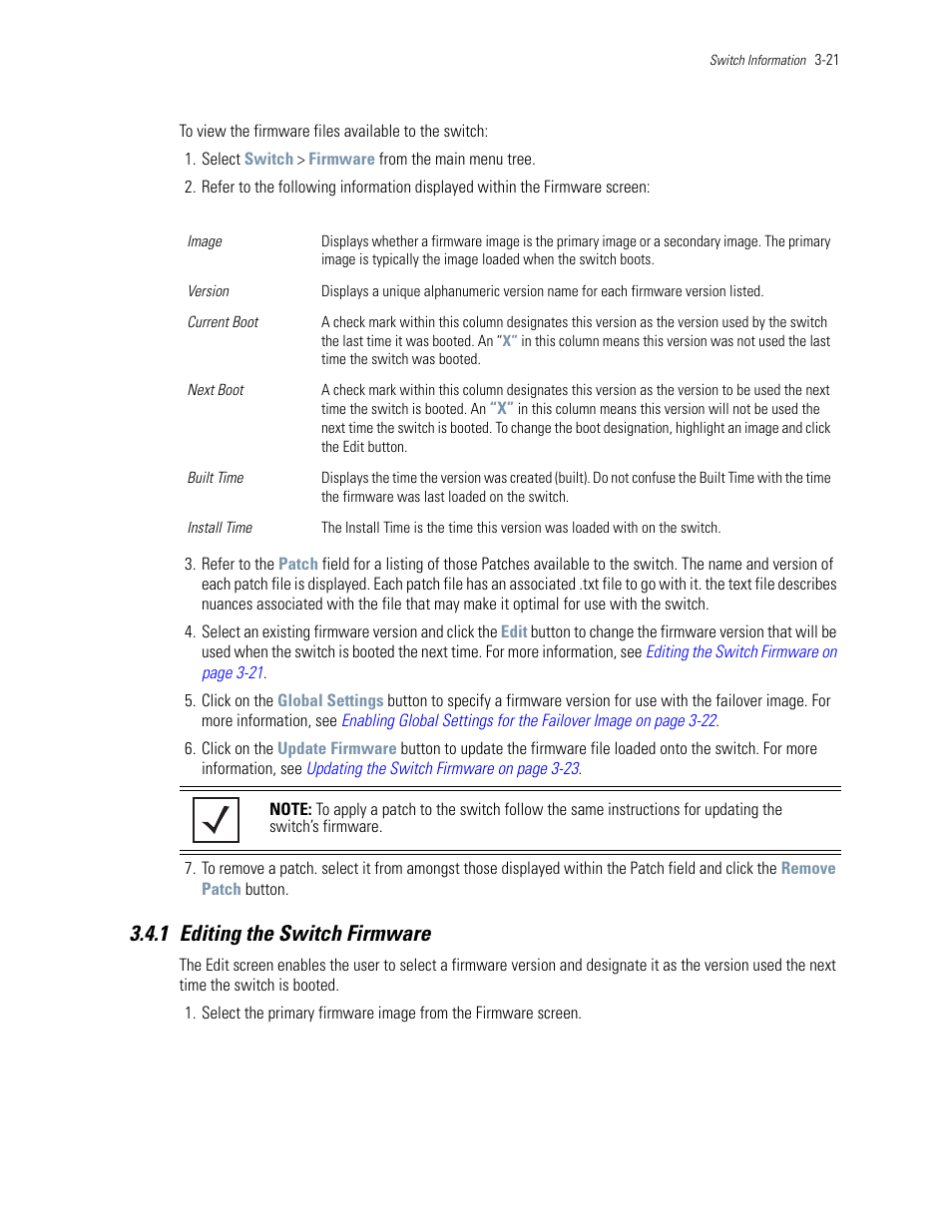 1 editing the switch firmware, 1 editing the switch firmware -21 | Motorola Series Switch WS5100 User Manual | Page 65 / 364