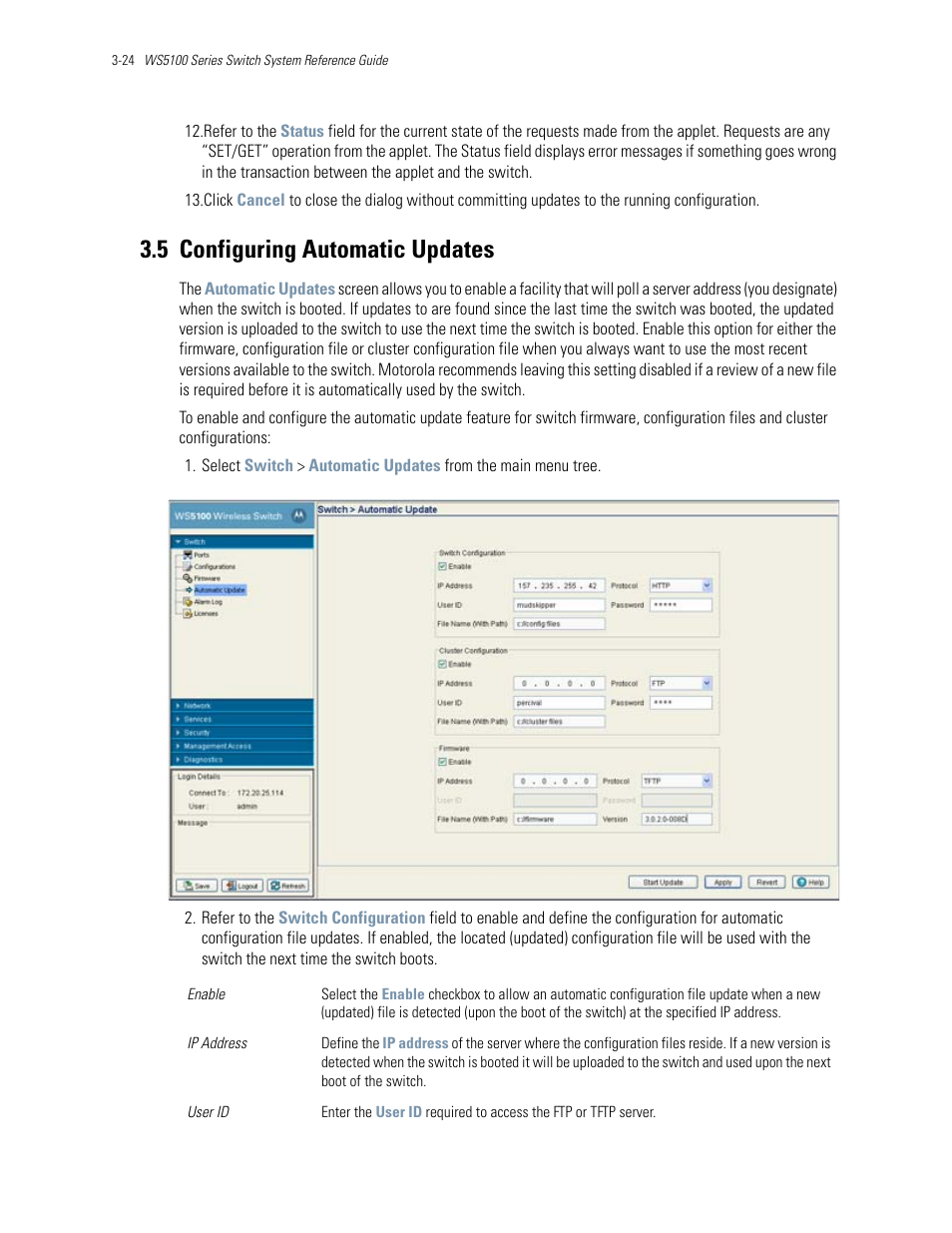 5 configuring automatic updates, 5 configuring automatic updates -24, Configuring automatic updates | Motorola Series Switch WS5100 User Manual | Page 68 / 364