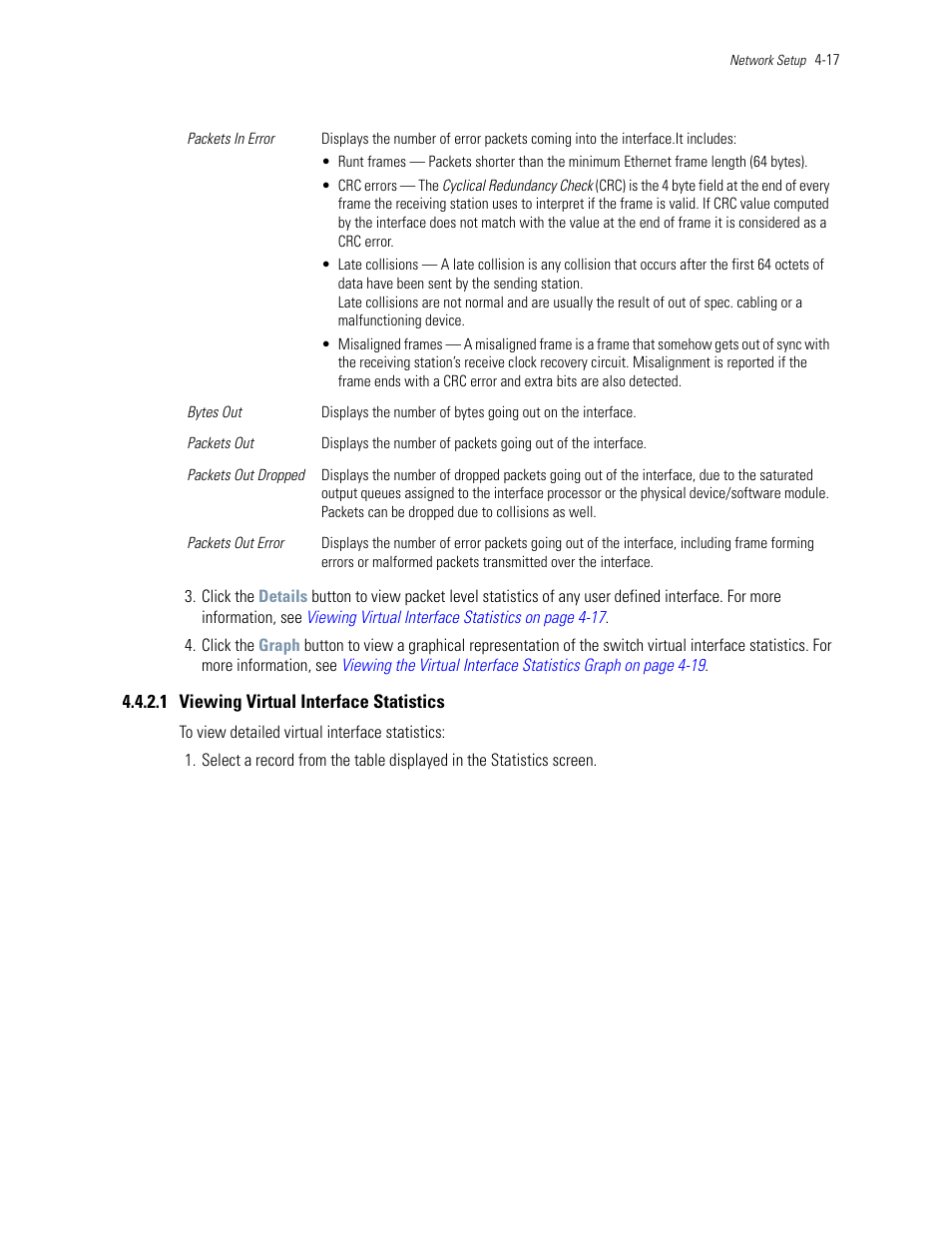 1 viewing virtual interface statistics | Motorola Series Switch WS5100 User Manual | Page 91 / 364