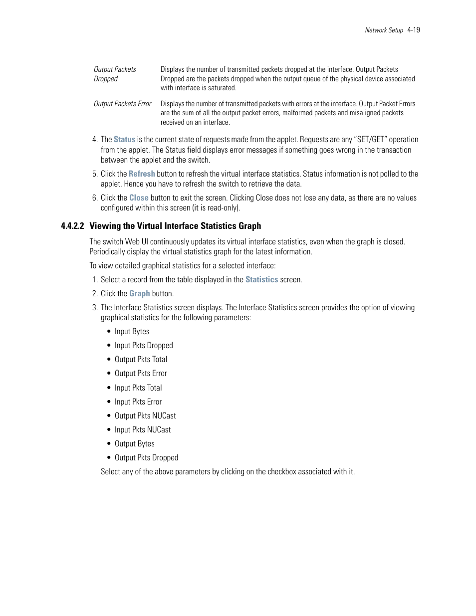 2 viewing the virtual interface statistics graph | Motorola Series Switch WS5100 User Manual | Page 93 / 364